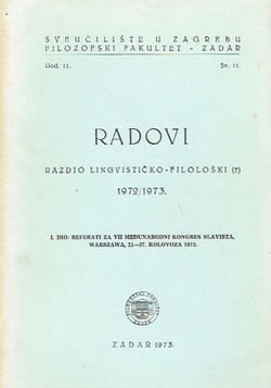 Radovi Filozofskog fakulteta u Zadru 11(7)/1972-73