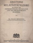 Einsteins Relativitätslehre im Lichte der experimentellen Psychologie und des philosophischen Realismus