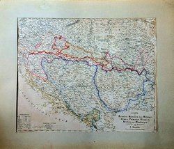 Karte von Kroatien, Slavonien, der Militar-Gränze, Dalmatien, Bosnien, Serbien und Montenegro