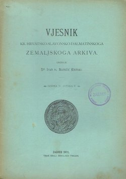 Vjesnik Kr. hrvatsko-slavonsko-dalmatinskoga zemaljskog arkiva XI/2/1909