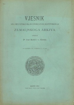 Vjesnik Kr. hrvatsko-slavonsko-dalmatinskoga zemaljskog arkiva XII/3-4/1910