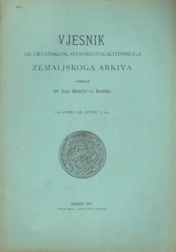 Vjesnik Kr. hrvatsko-slavonsko-dalmatinskoga zemaljskog arkiva XIII/3/1911
