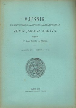 Vjesnik Kr. hrvatsko-slavonsko-dalmatinskoga zemaljskog arkiva XIV/1-2/1912