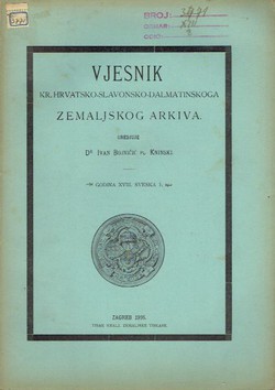 Vjesnik Kr. hrvatsko-slavonsko-dalmatinskoga zemaljskog arkiva XVIII/1/1916