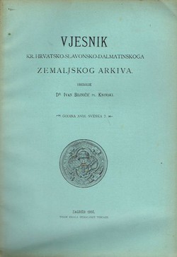 Vjesnik Kr. hrvatsko-slavonsko-dalmatinskoga zemaljskog arkiva XVIII/2/1916