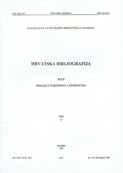 Hrvatska bibliografija. Niz B. Prilozi u časopisima i zbornicima 3/1991