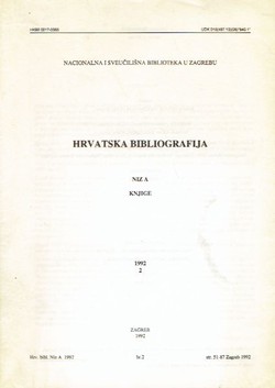 Hrvatska bibliografija. Niz A. Knjige 2/1992