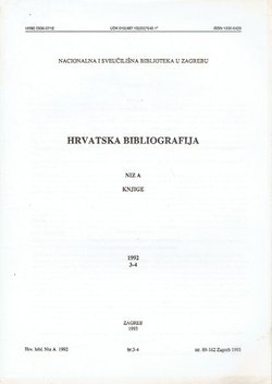 Hrvatska bibliografija. Niz A. Knjige 3-4/1992