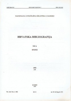 Hrvatska bibliografija. Niz A. Knjige 3-4/1992