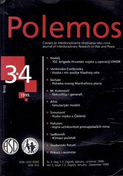 Polemos. Časopis za interdisciplinarna istraživanja rata i mira 3-4 (2/1-2)/1999