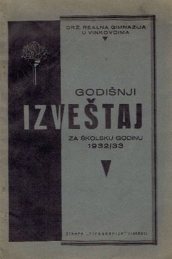 Godišnji izvještaj za školsku godinu 1932/33