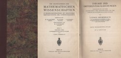 Die grundlehren der Mathematischen Wissenschaften. Theorie der Differentialgleichungen