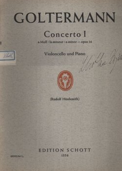 Concerto I. a-Moll / la-mineur / a-minor - opus 14. Violoncello und Piano (Rudolf Hindemith)