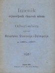Imenik ovjerovljenih članovah sabora i Odbori sabora kraljevinah Hrvatske, Slavonije i Dalmacije g. 1884.-1887.