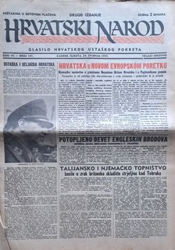 Hrvatski narod. Glasilo hrvatskog ustaškog pokreta III/101/1941 (2.izd.)