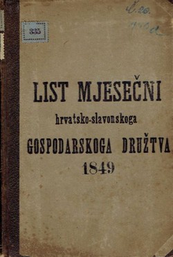 List mesečni hervatsko-slavonskoga gospodarskoga družtva 8/1-12/1849