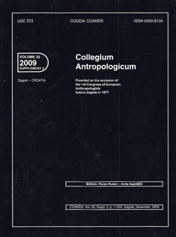 Collegium Antropologicum 33/2009 Supplement 2.