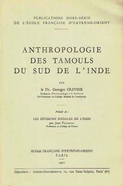 Anthropologie des Tamouls du Sud de l'Inde
