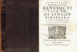 Sanctissimi domini nostri Benedicti papae XIV. de synodo dioecesana II.