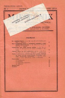 Mjesečnik. Glasilo Hrvatskoga pravničkoga društva LXVII/2/1941