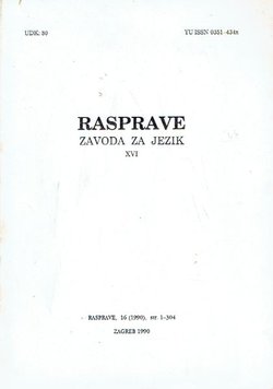 Rasprave Zavoda za jezik XVI/1990