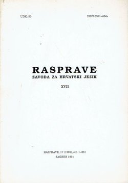 Rasprave Zavoda za hrvatski jezik XVII/1991