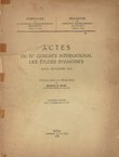 Actes du IVe Congres international des études byzantines II.