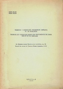 Tribuni i consules zadarskih isprava X i XI stoljeća