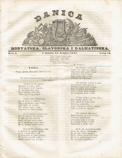 Danica horvatska, slavonska i dalmatinska 6/IX/1843