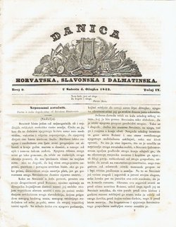 Danica horvatska, slavonska i dalmatinska 9/IX/1843