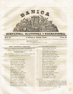 Danica horvatska, slavonska i dalmatinska 18/IX/1843