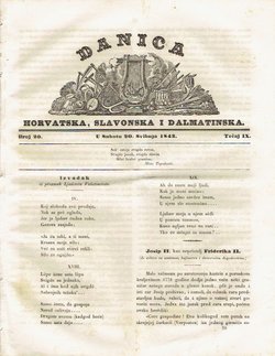 Danica horvatska, slavonska i dalmatinska 20/IX/1843