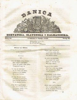 Danica horvatska, slavonska i dalmatinska 22/IX/1843