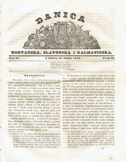 Danica horvatska, slavonska i dalmatinska 23/IX/1843