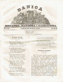 Danica horvatska, slavonska i dalmatinska 52/IX/1843