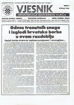 Vjesnik Hrvatskoga Narodnog Vijeća 2/1986