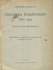 Hrvatska književnost 1860-1935. Stilsko-razvojni pregled