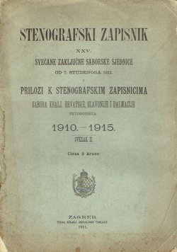 Stenografski zapisnik XXV. svečane zaključne saborske sjednice od 7. studenoga 1911