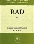 Rad HAZU. Knjiga 483. Razred za književnost 25/2002