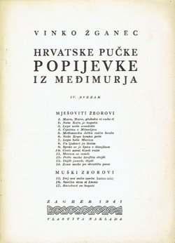 Hrvatske pučke popijevke iz Međimurja IV.