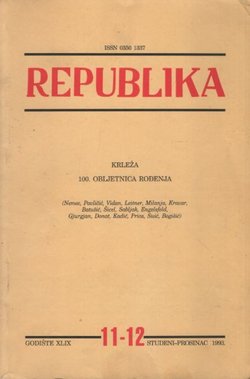 Republika XLIX/11-12/1993 (Krleža. 100. obljetnica rođenja)