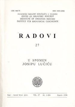 Radovi Zavoda za hrvatsku povijest 27/1994. U spomen Josipu Lučiću