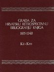 Građa za hrvatsku retrospektivnu bibliografiju knjiga 1835-1940. 11. (Kć-Kro)