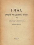Glas SAN CCIII. Odeljenje društvenih nauka. Nova serija 1/1951