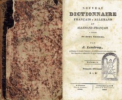 Nouveau dictionnaire Francais-Allemand et Allemand-Francais I. Francais-Allemand