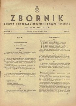 Zbornik zakona i naredaba Nezavisne Države Hrvatske IV/16/1944