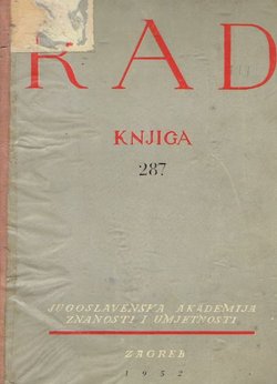 Rad JAZU. Knjiga 287. Odjel za likovne umjetnosti i muziku 5/1952