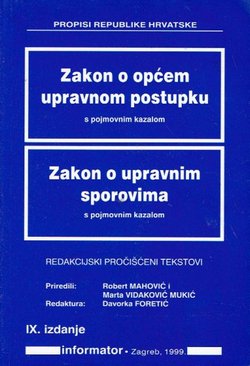 Zakon o općem upravnom postupku / Zakon o upravnim sporovima (9.izd.)