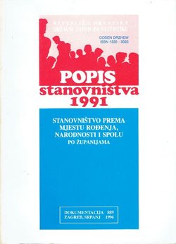 Popis stanovništva 1991. Stanovništvo prema mjestu rođenja, narodnosti i spolu po županijama