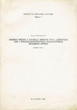 Creske općine u svjetlu isprave od 5. listopada 1283. i pitanje kontinuiteta dalmatinskih gradskih općina